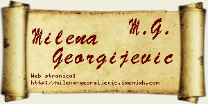 Milena Georgijević vizit kartica